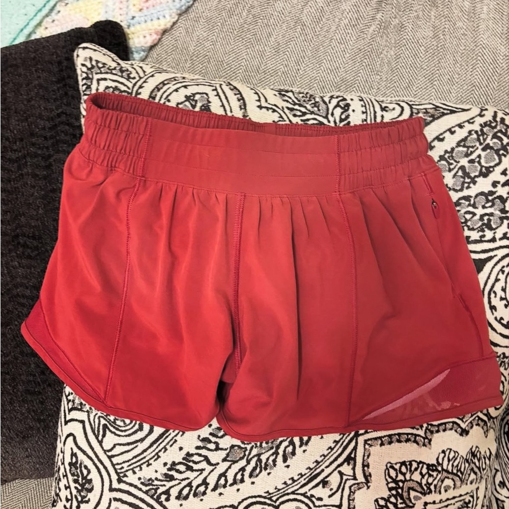 Lululemon Athletica Burgundy Athletic Shorts with Elastic Waistband